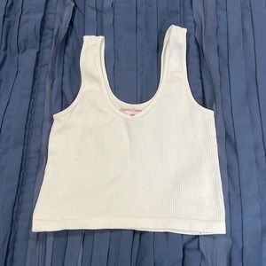 White Suzette Collection Tank Top Ribbed Material One Size Fits All